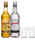 Cachaça Aguardente Ypióca Ouro 965ml + Ypióca Prata 965ml + 2 copos de brinde - MEUBRASILONLINE