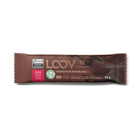 Chocolate Ao Leite de Coco Loov Chocolife (cx c/ 12 un de 25g)