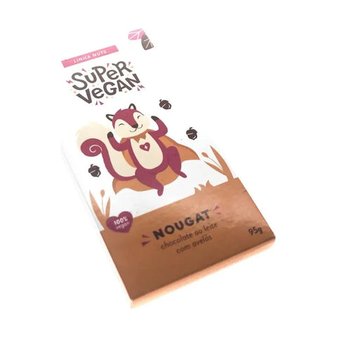 Chocolate ao Leite Vegano Super Vegan Avelã e Nougat 95g