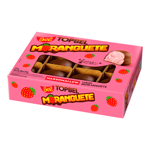 TopBel Ao Leite Recheio Sabor Moranguete 12 un.