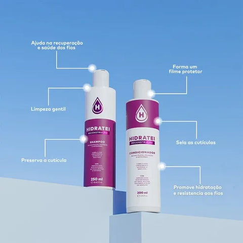 Kit Reconstrução Hidratei Shampoo 250ml + Condicionador 200ml 450ml